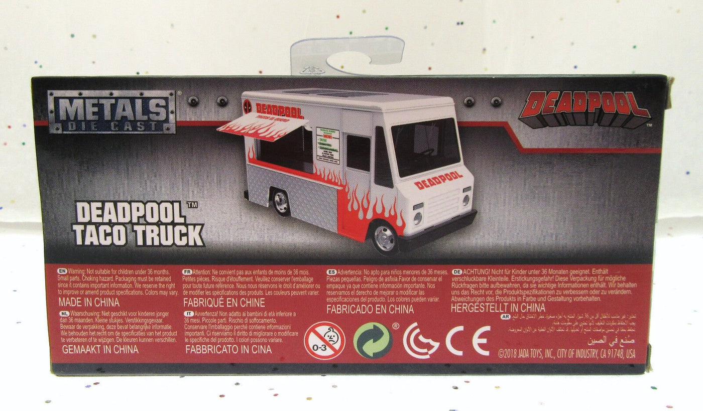 Deadpool ~ White Taco Truck ~ Metals Die Cast Car ~ Marvel Collectibles