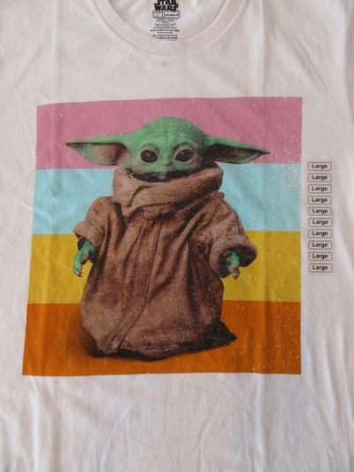 Grogu ~ Baby Yoda Star Wars Large T-Shirt ~ Size L ~ White T Shirt