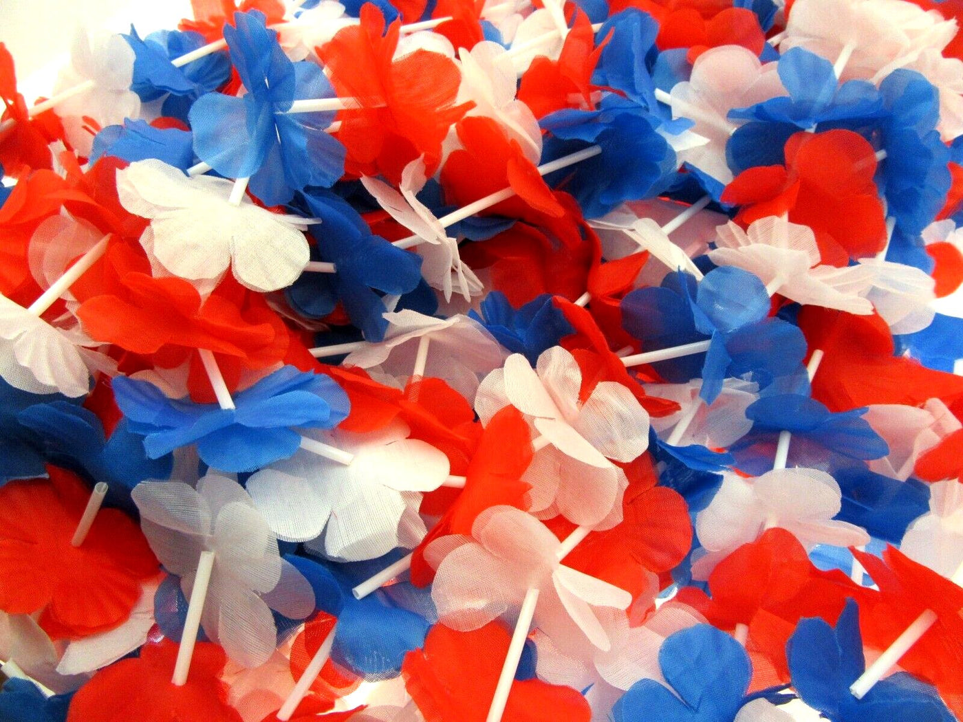 lot of six Patriot Leis red white blue