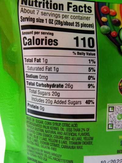 Sour Skittles®  Chewy Candy American Candies 7.2oz Resealable Bag w/ Lime