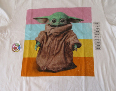 Grogu ~ Baby Yoda Star Wars Large T-Shirt ~ Size L ~ White T Shirt
